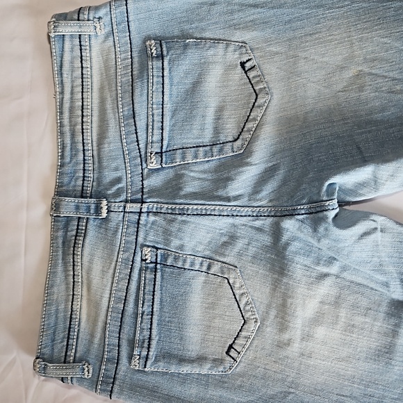 Almost Famous Too Girls Jeans Size 16 Cuffed Skinny Distressed T10 - Picture 5 of 7